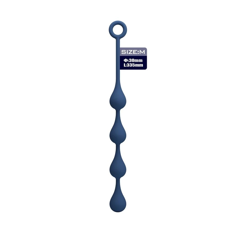 MR PLAY - BOLINHAS ANAL DE SILICONE AZUIS TAMANHO M 33 CM